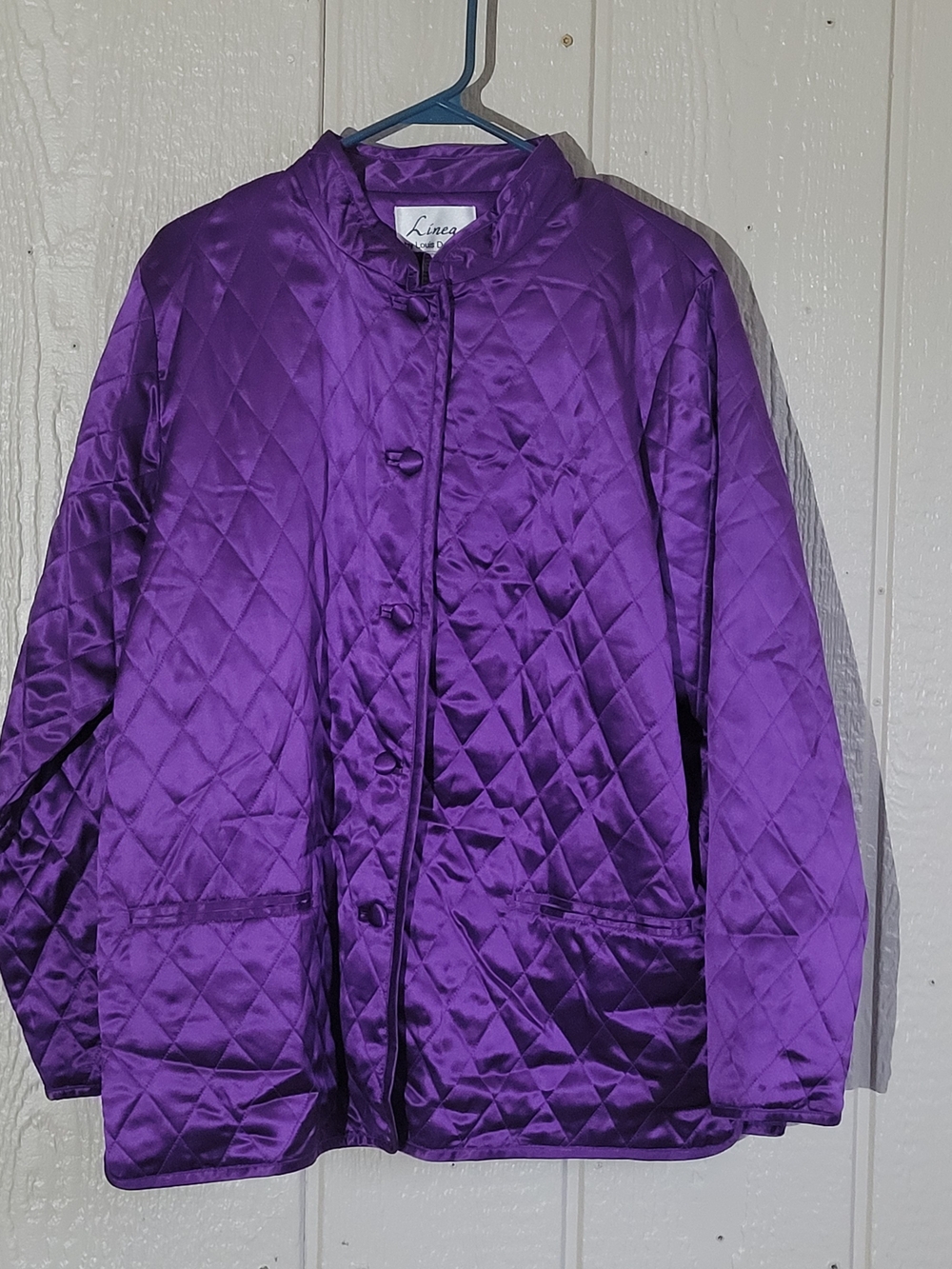 Linea by Louis Dell'Olio Satin Quilted Purple Jacket